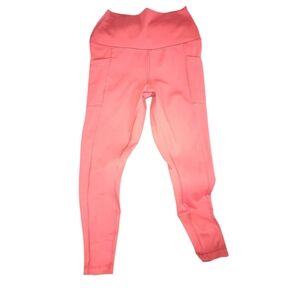 90 Degree By Reflex Small Red High-Waisted Leggings With Pockets On Sides